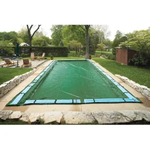 PoolTux Winter Cover for 30′ x 50′ Rectangle Pool 12 Yr. Green/Black