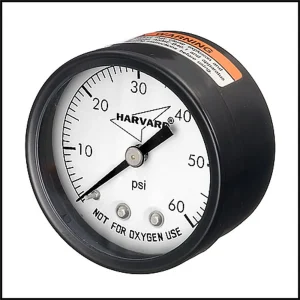Pressure Gauge 1/4″ back mpt connector – Metal casing – Harvard Brand