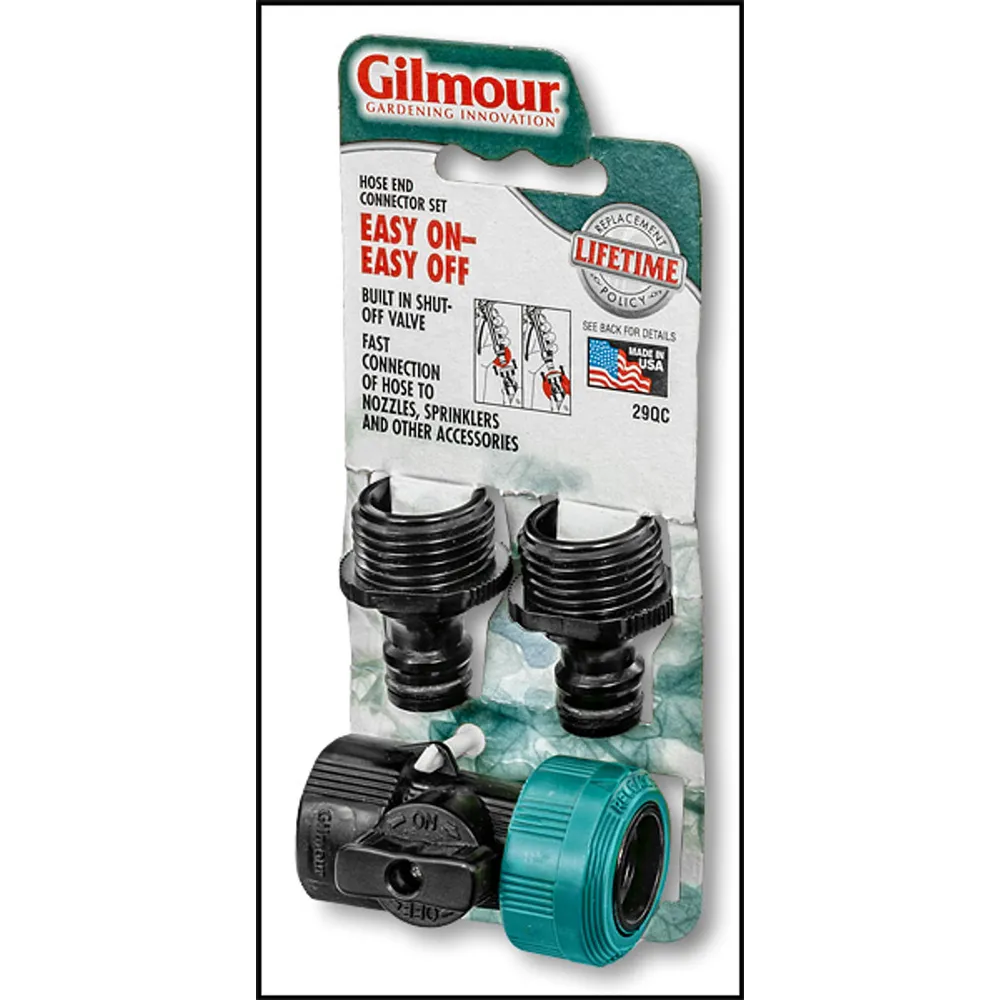 QUICK COUPLER SET W/ PLASTIC SHUT OFF VALVE #29Q