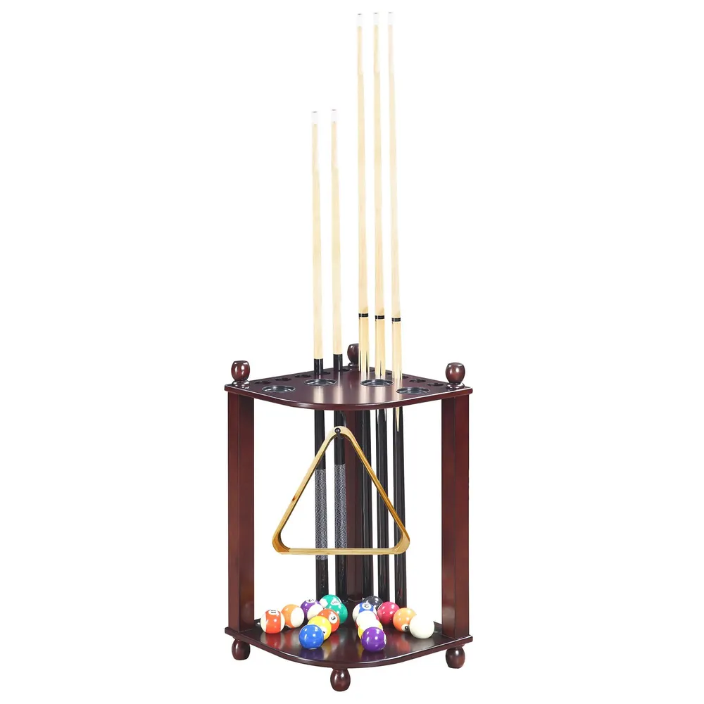 Regent Corner Floor Cue Rack – Mahogany Finish