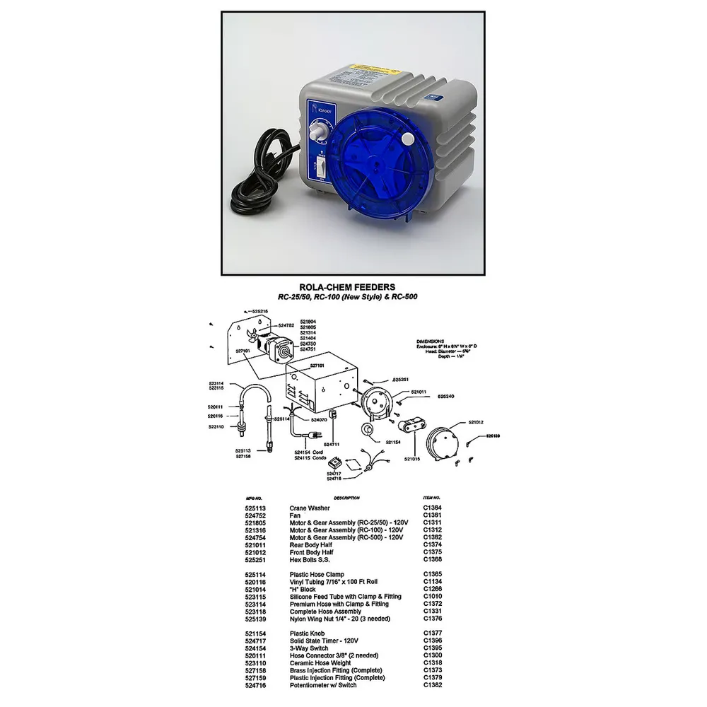 ROLA-CHEM CHLORINATOR RC-25/50 9.6 GPD