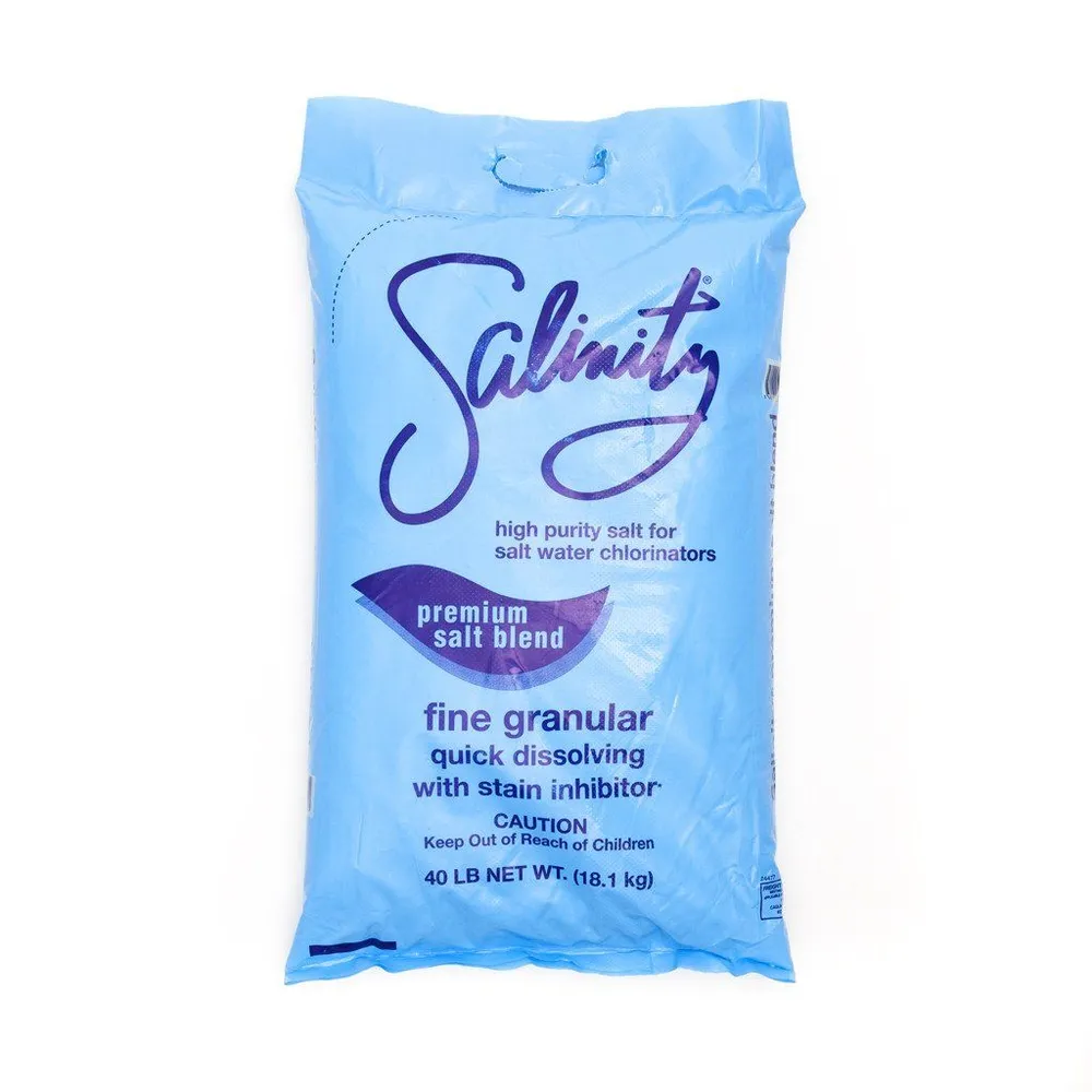 Salinity Pool Salt, Fine Grain with Stain Inhibitor, 40 Lbs.