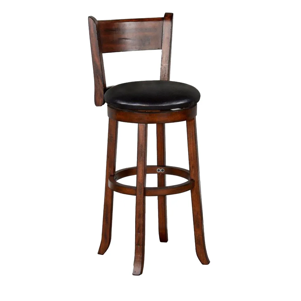 Slat Back Swivel 30″ Barstool – Walnut