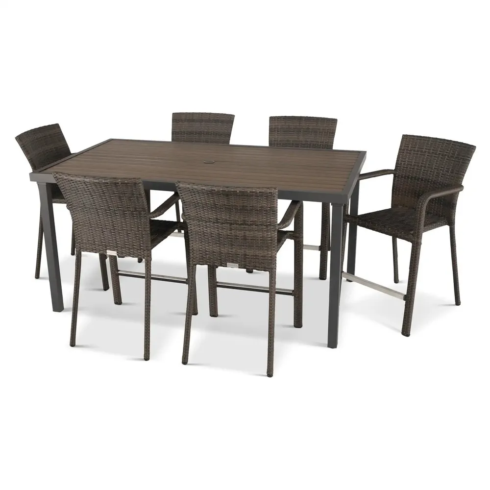 St. Kitts Woven 7 Piece Counter Height Group – Canola Seed
