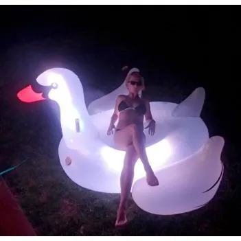 Swimline Giant LED Light-Up Swan Ride-On Pool Float