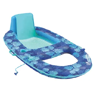Swimways Spring Float Recliner Tropical Blue Leaf Elite