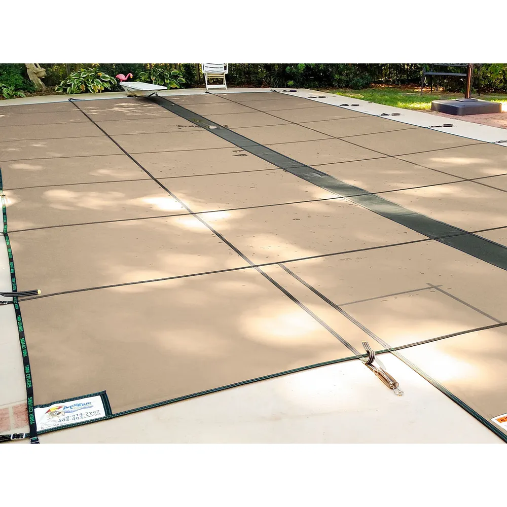 Tara Premium 16′ x 32′ 6R/2R Rectangle Solid Safety Cover w/4×8 LS 1′ OS & Full Length Drain, Tn