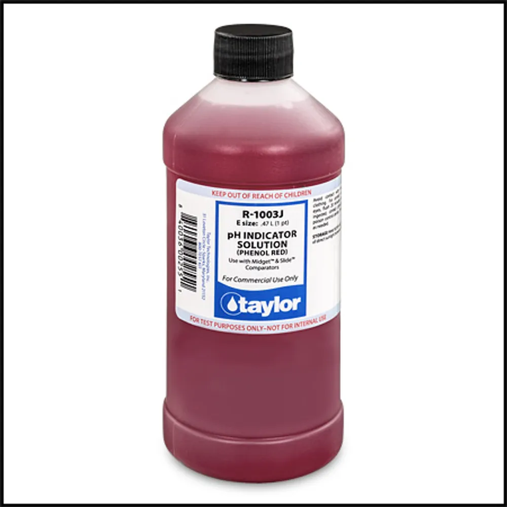 Taylor R-1003J pH Indicator Solution (Phenol Red) 16 oz