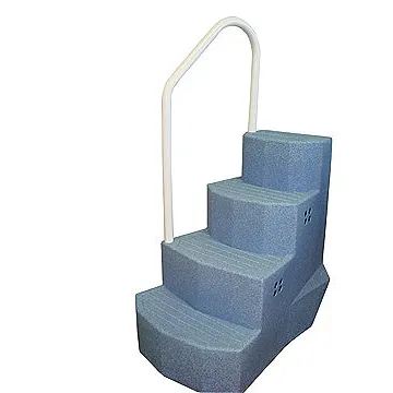 The Duke Blue Granite Step with One Handrail for Above Ground Pool