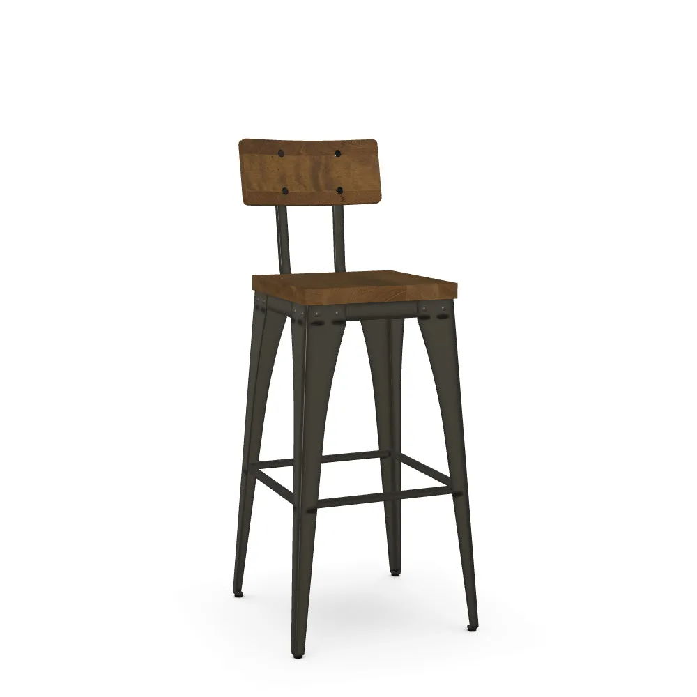 Upright Barstool – Wood Seat/Wood Back