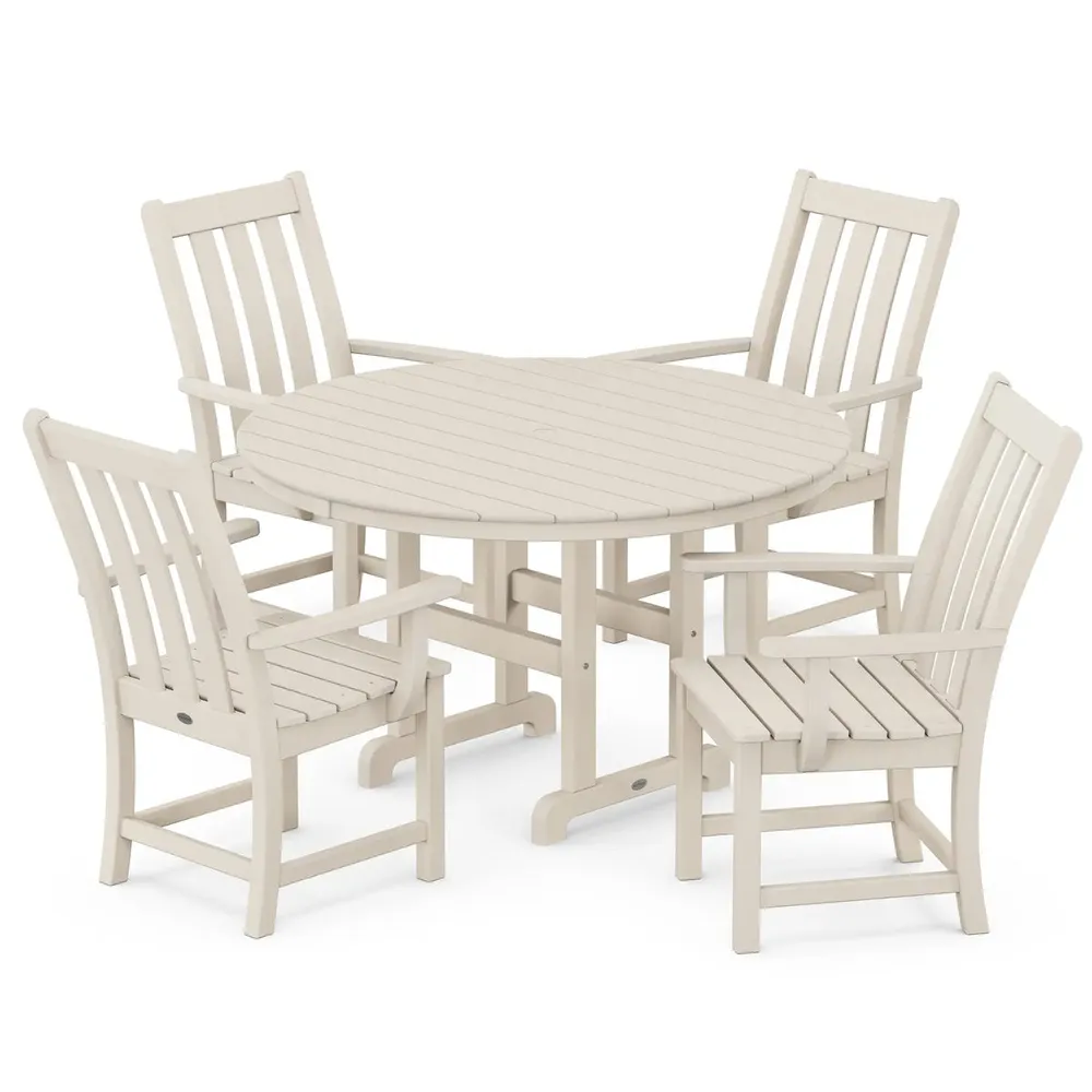 Vineyard 5 Piece Round Farmhouse Dining Set